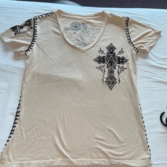 Affliction Vengeance Bound Glory women's small, Black stitched - Picture 2 of 4